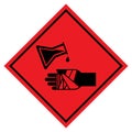 Danger Chemical Burns Hazard Symbol Sign ,Vector Illustration, Isolate On White Background Label. EPS10