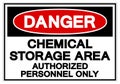 Danger Chemical Storage Area Authorized Personnel Only Symbol Sign, Vector Illustration, Isolate On White Background Label. EPS10 Royalty Free Stock Photo