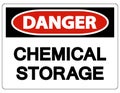 Danger Chemical Storage Sign On White Background
