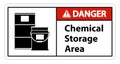 Danger Chemical Storage Symbol Sign Isolate on transparent Background,Vector Illustration