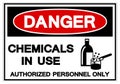 Danger Chemicals In Use Symbol Sign, Vector Illustration, Isolate On White Background Label .EPS10 Royalty Free Stock Photo