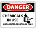 Danger Chemicals In Use Symbol Sign On White Background