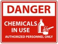 Danger Chemicals In Use Symbol Sign On White Background