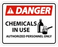 Danger Chemicals In Use Symbol Sign On White Background