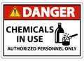 Danger Chemicals In Use Symbol Sign On White Background