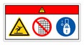 Danger Climbing Sitting Walking Or Riding On Conveyor Do Not Remove Guard Symbol Sign, Vector Illustration, Isolate On White