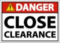 Danger Close Clearance Sign On White Background Royalty Free Stock Photo