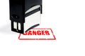 Danger concept, rubber stamp with the inscription on a white background Royalty Free Stock Photo