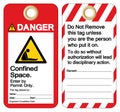 Danger Confined Space Enter By Permit Only Symbol Sign, Vector Illustration, Isolate On White Background Label. EPS10