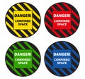 Danger confined space, permit required, do not enter sign warning vector eps10