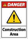 Danger Construction Area Symbol Sign On White Background