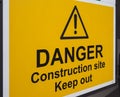 danger construction site keep out sign Royalty Free Stock Photo