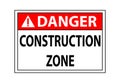 Danger construction zone attention