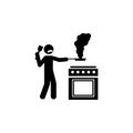 danger, cooking icon. Element of human danger sign icon for mobile concept and web apps. Detailed danger, cooking icon can be used Royalty Free Stock Photo