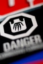 Danger Corrosive Label - Skeletal Hand Royalty Free Stock Photo