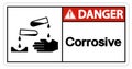 Danger Corrosive Symbol Sign Isolate On White Background,Vector Illustration