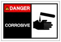 Danger Corrosive Symbol Sign,Vector Illustration, Isolated On White Background Label. EPS10