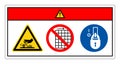 Danger Crush Hand Of Hot Rotating Hazard Do Not Remove Guard Symbol Sign, Vector Illustration, Isolate On White Background Label .