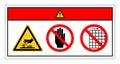 Danger Crush Hand Of Hot Rotating Hazard Do Not Touch and Do Not Remove Guard Symbol Sign, Vector Illustration, Isolate On White