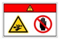 Danger Crush Hand Left Right Symbol Sign, Vector Illustration, Isolate On White Background Label.EPS10