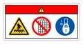 Danger Cutting Hand Hazard Do Not Remove Guard Symbol Sign, Vector Illustration, Isolate On White Background Label .EPS10