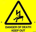 Danger of death sign Royalty Free Stock Photo