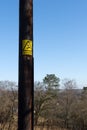 Danger of death sign on wooden pole