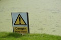 Danger deep water sign. Royalty Free Stock Photo