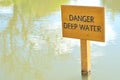 DANGER _ DEEP WATER sign Royalty Free Stock Photo