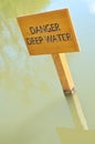 DANGER _ DEEP WATER sign Royalty Free Stock Photo