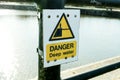 Danger deep water sign Royalty Free Stock Photo