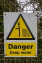 Danger Deep Water Warning sign Royalty Free Stock Photo