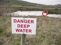 Danger Deep Water Warning Sign Royalty Free Stock Photo