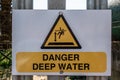 Danger Deep Water warning sign Royalty Free Stock Photo