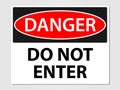 Danger do not enter sign on a grey background Royalty Free Stock Photo