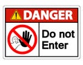 Danger Do Not Enter Symbol Sign Isolate On White Background,Vector Illustration Royalty Free Stock Photo