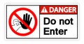 Danger Do Not Enter Symbol Sign Isolate On White Background,Vector Illustration Royalty Free Stock Photo