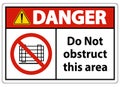 Danger Do Not Obstruct This Area Signs Royalty Free Stock Photo