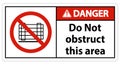 Danger Do Not Obstruct This Area Signs Royalty Free Stock Photo