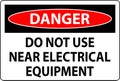 Danger Do Not Use Near Electrical Equipment Royalty Free Stock Photo