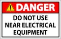 Danger Do Not Use Near Electrical Equipment Royalty Free Stock Photo
