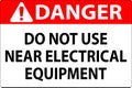 Danger Do Not Use Near Electrical Equipment Royalty Free Stock Photo