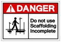 Danger Do Not Use Scaffolding Incomplete Symbol Sign, Vector Illustration, Isolate On White Background Label. EPS10