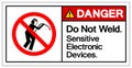 Danger Do Not Weld Sensitive Electronic Devices Symbol Sign, Vector Illustration, Isolate On White Background Label .EPS10 Royalty Free Stock Photo