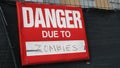 Danger due to zombies sign