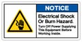 Danger Electric Shock Or Burn Hazard Symbol Sign, Vector Illustration, Isolated On White Background Label .EPS10 Royalty Free Stock Photo