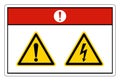 Danger Electric Shock Hazard Symbol Sign On White Background