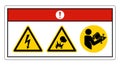 Danger Electric Shock Hazard Symbol Sign On White Background