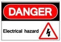 Danger Electrical Hazard Symbol Sign,Vector Illustration, Isolated On White Background Label. EPS10 Royalty Free Stock Photo