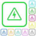 Danger electrical hazard vivid colored flat icons